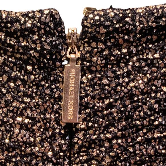 NWT Women's Michael Kors Retro Style Shift Dress Size Small Black/Gold MSRP $125 - Picture 2 of 8